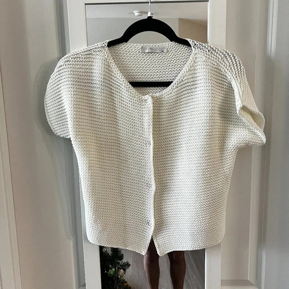 Fabiana Fillippi Tops - 241 Fabiana Filippi Crochet Knit Cardigan Blouse Size Medium Color White